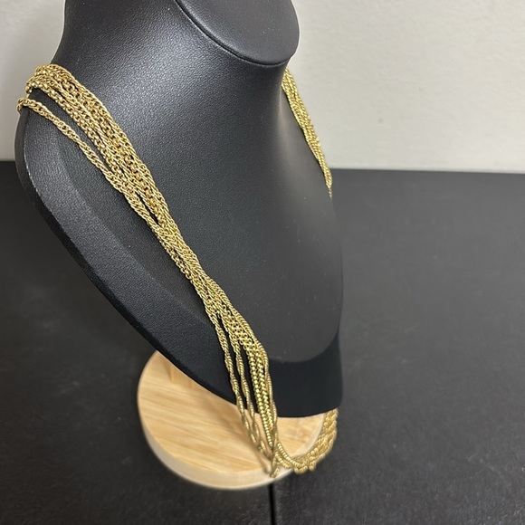 Vintage Monet Necklace Long Multistrand Rope And Cable Chain Link - Picture 5 of 9